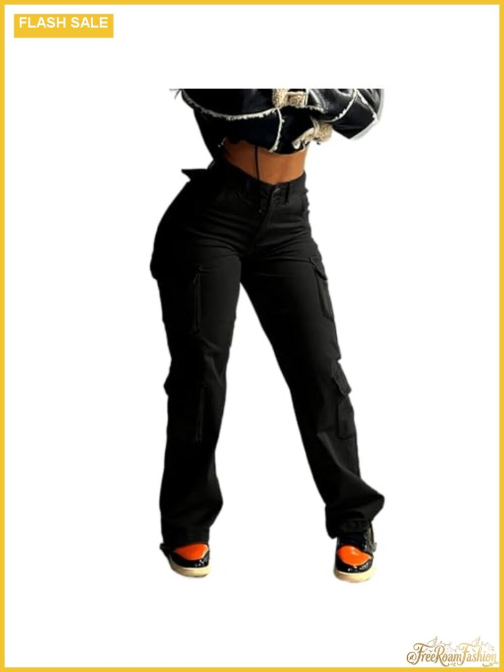 Cargo Jeans for Women Baggy Straight Wide Leg Long Denim Pants